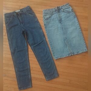 Ardene set Straight Leg Jeans & Skirt, size S